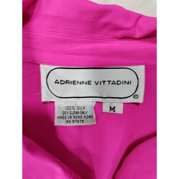 Adrienne Vittadini Silk Lagenlook Oversized Button Up Tunic Shirt Dress Pink M - Picture 10 of 16
